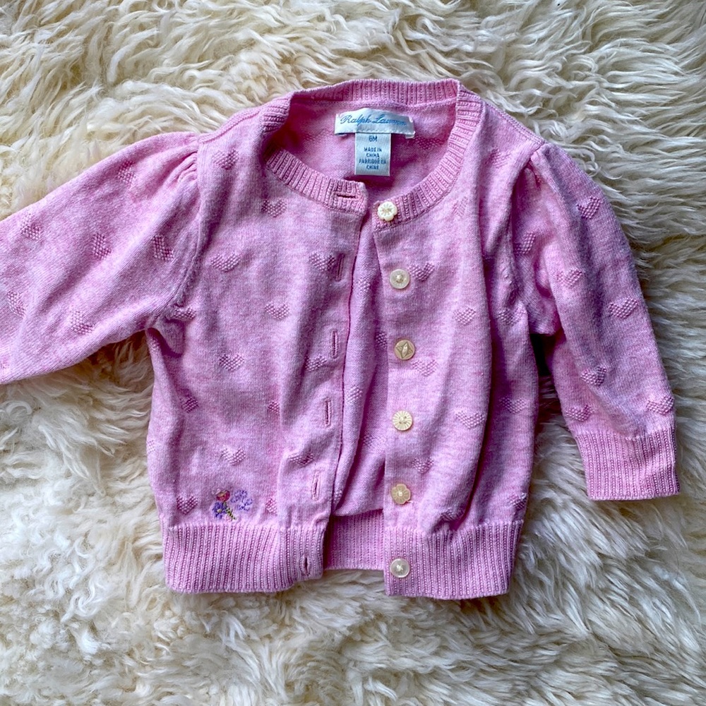 Pink Ralph Lauren cardigan